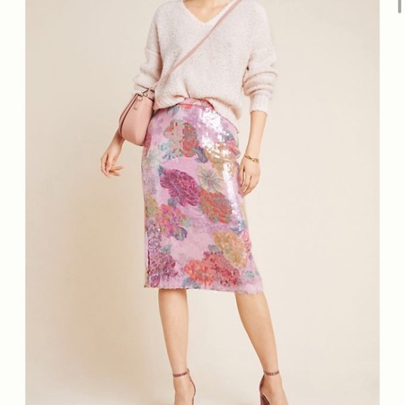 Anthropologie Dresses & Skirts - NWT Anthropologie Paillete Sequin Pink Pencil Skir